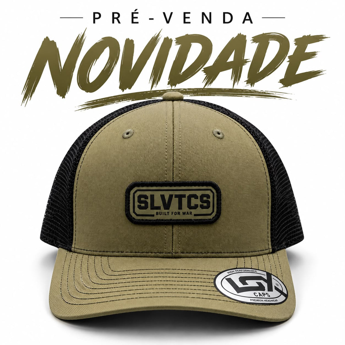 Boné SLVTCS verde army com grade preta